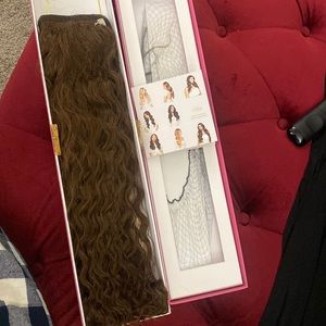 Curly pony tail 20”chetnus brown pony tail brand new never used 120g